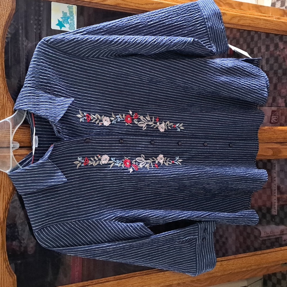 Blue striped button down